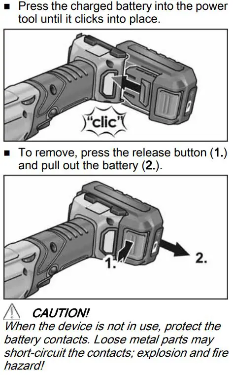 FLEX PE 150 18.0-EC Professional Cordless Rotary Polisher Instruction Manual - Inserting