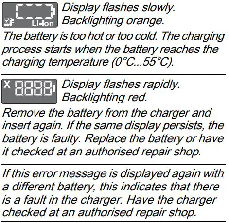 FLEX PE 150 18.0-EC Professional Cordless Rotary Polisher Instruction Manual - When the battery charge reaches