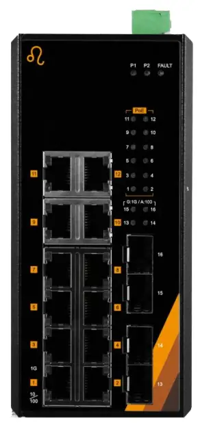 Leonton PG2 1604 SFP 16 Port Industrial Gigabit Ethernet Switch-