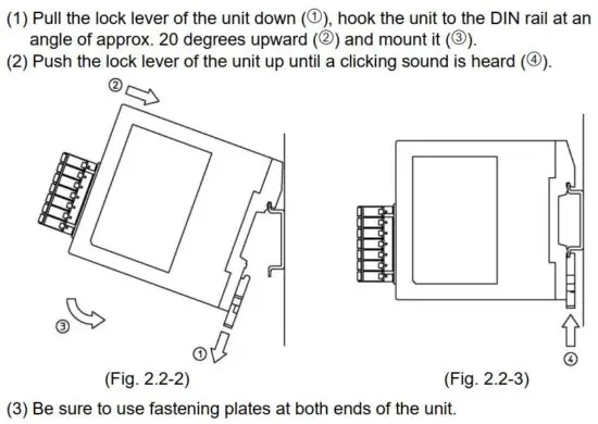 FIG 20 Mounting to DIN rail