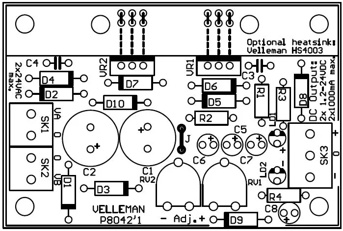 velleman K8042 Symmetric 1A Power Supply-14