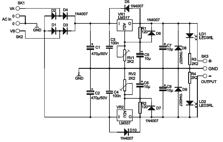 velleman K8042 Symmetric 1A Power Supply-15