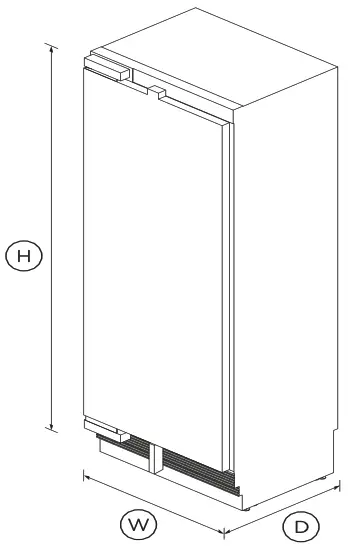FISHER and PAYKEL RS3084SLHK1 30 Inch Integrated Column Refrigerator - DIMENSIONS