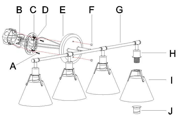 LNC A04531 Lauren Vintage Brushed Gold Vanity Light - 2