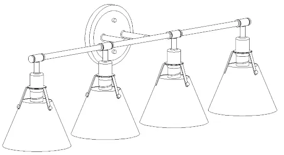 LNC A04531 Lauren Vintage Brushed Gold Vanity Light