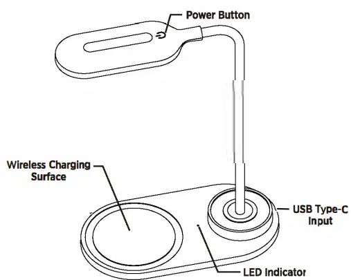 DONGGUAN YI RUI ELECTRONIC TECHNOLOGY WLT-NV22 Nova Adjustable Desk Lamp and Wireless Charger-FIG2