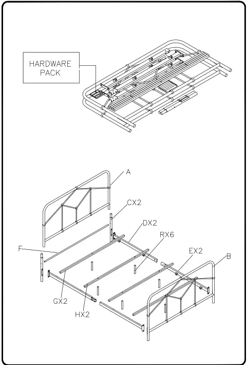 ASHLEY B280781 Nashburg Queen Metal Bed - 2