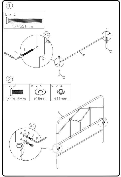 ASHLEY B280781 Nashburg Queen Metal Bed - 3