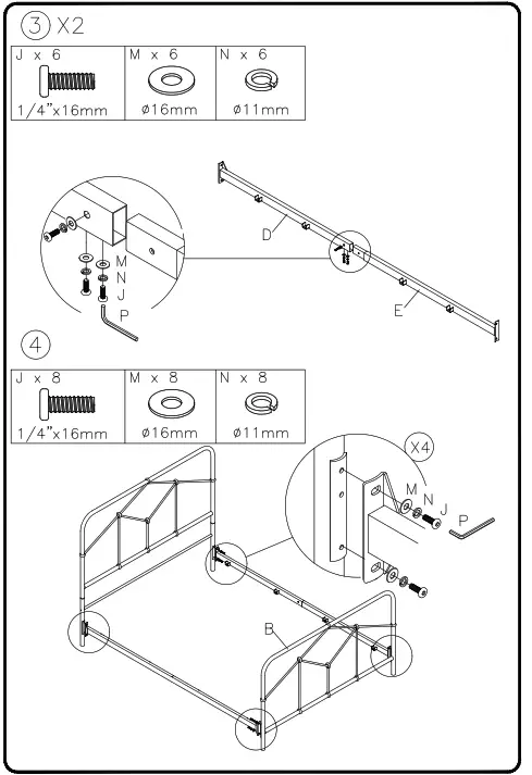 ASHLEY B280781 Nashburg Queen Metal Bed - 4