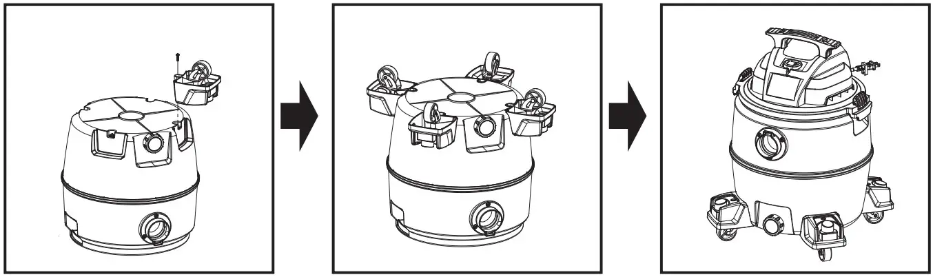 STANLEY SL18116P 6 Gallon Wet Dry Vacuum - CASTER DOLLY ASSEMBLY