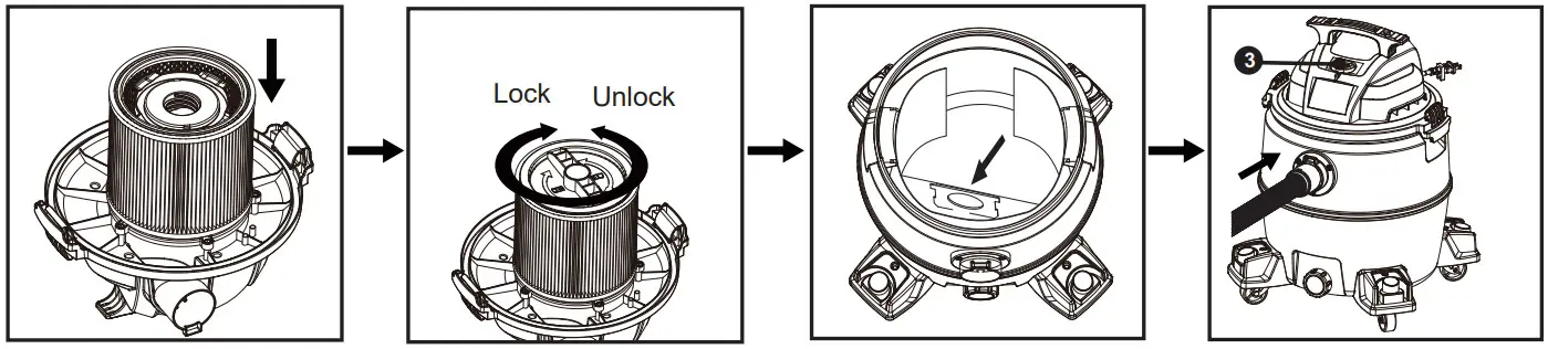 STANLEY SL18116P 6 Gallon Wet Dry Vacuum - DRY PICK UP