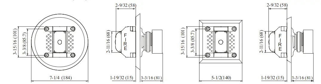 POTTER SFH45-153075 High Wattage Fire Alarm Speaker Select-A-Strobe Combination - Figure 1