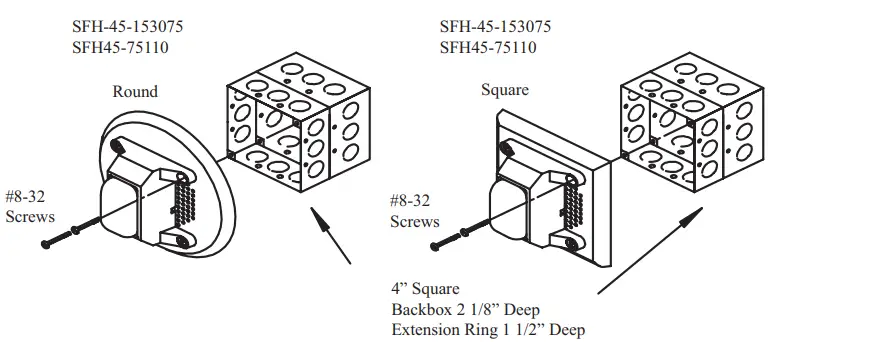 POTTER SFH45-153075 High Wattage Fire Alarm Speaker Select-A-Strobe Combination - Figure 2