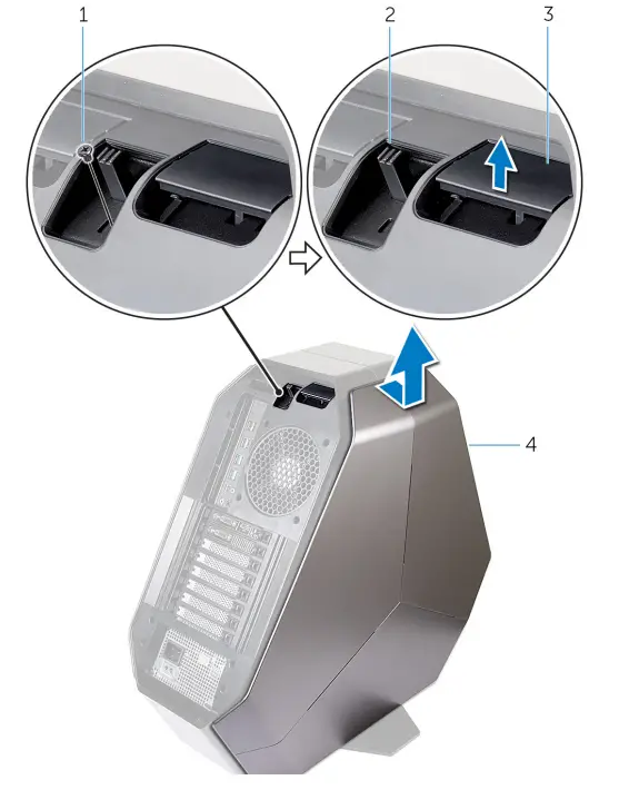 ALIENWARE Area-51 R4 Gaming Desktop - right side-panel