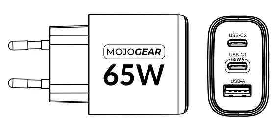 MOJOGEAR PD-546 CHARGE+ 65W Fast Charger - Charger put