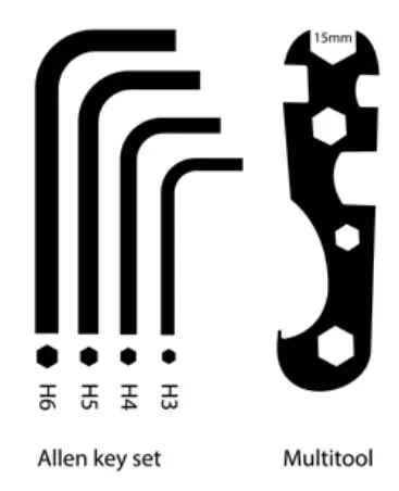 LeKKeR Amsterdam+ Bicycle eBike User Manual - Allen Key set & Multitool