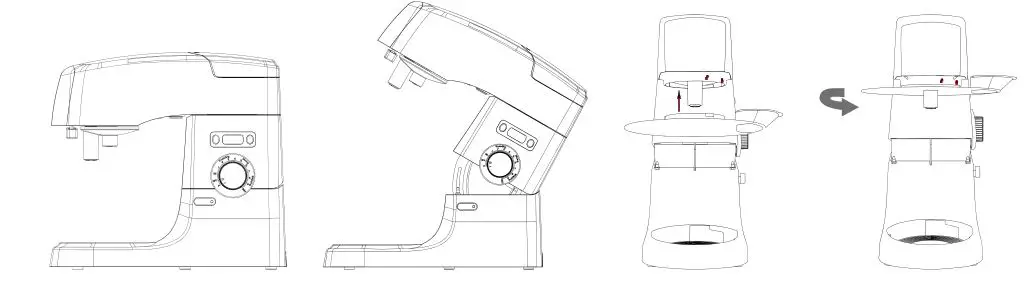 JOHN LEWIS 85547002 6L Stand Mixer with Blender - To lift the upper housing cover, put the lid horizontally
