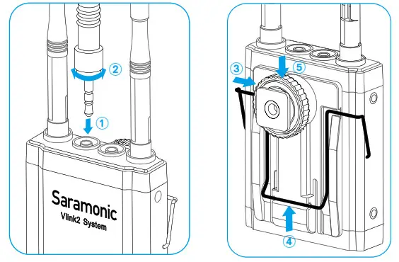 Saramonic Vlink2 2.4 GHz Wireless Microphone- Attaching Accessories