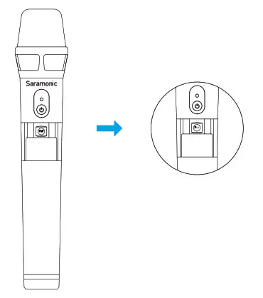Saramonic Vlink2 2.4 GHz Wireless Microphone- connect the Vlink
