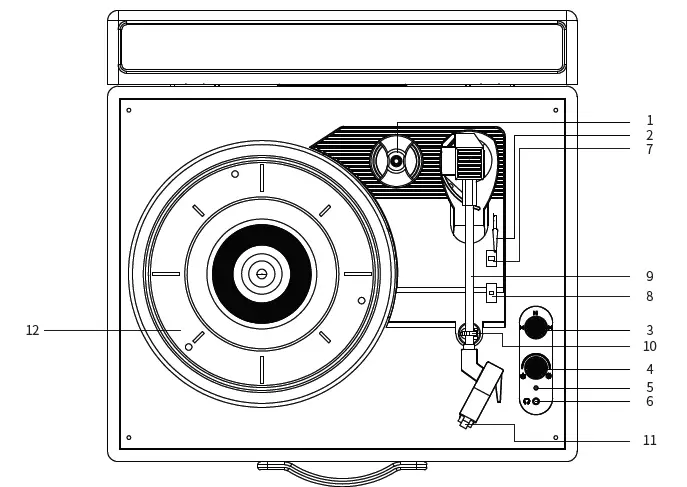 Voksun S350 Suitcase Record Player fig 1