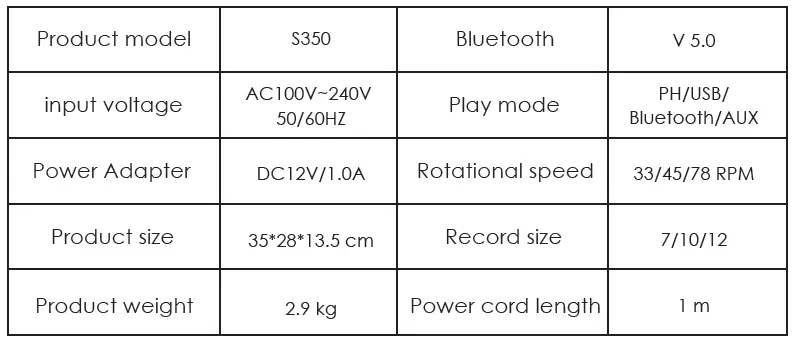 Voksun S350 Suitcase Record Player fig 4