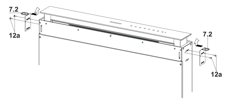 Insert the Brackets 7.2, as indicated in the figure