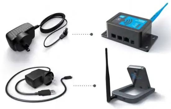 FIG 6 Plug in the Power Supply and connect it to the LCD or WiFi Gateway