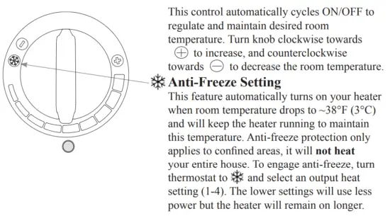 Caframo 9206CA-BBX Electric Space Heater - Thermostat Switch