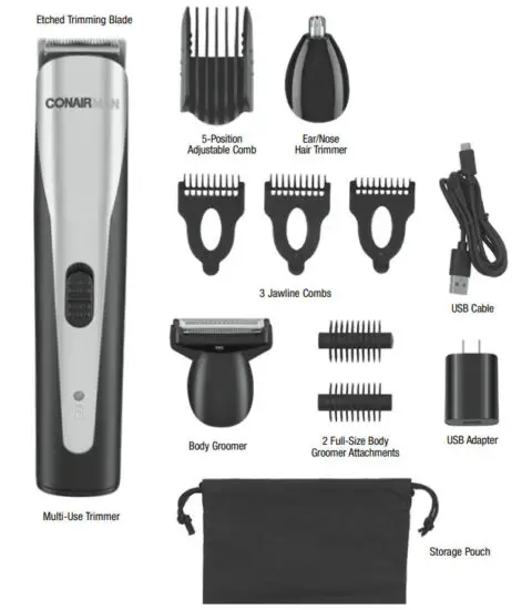 CONAIR GMTL52 All in-One Lithium Powered Face and Body Trimmer - figure 13