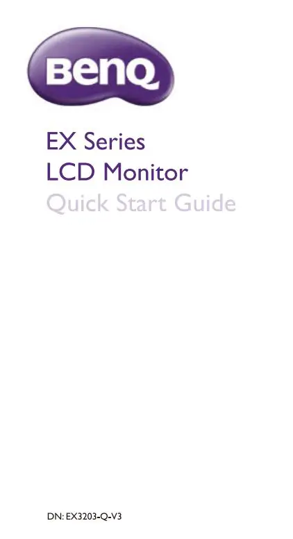 BENQ EX LCD Monitor User Guide