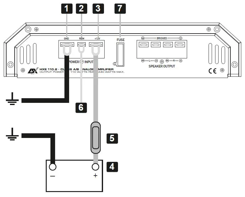 HORIZON HXE110.2 2-Channel Class A-B Amplifier 2
