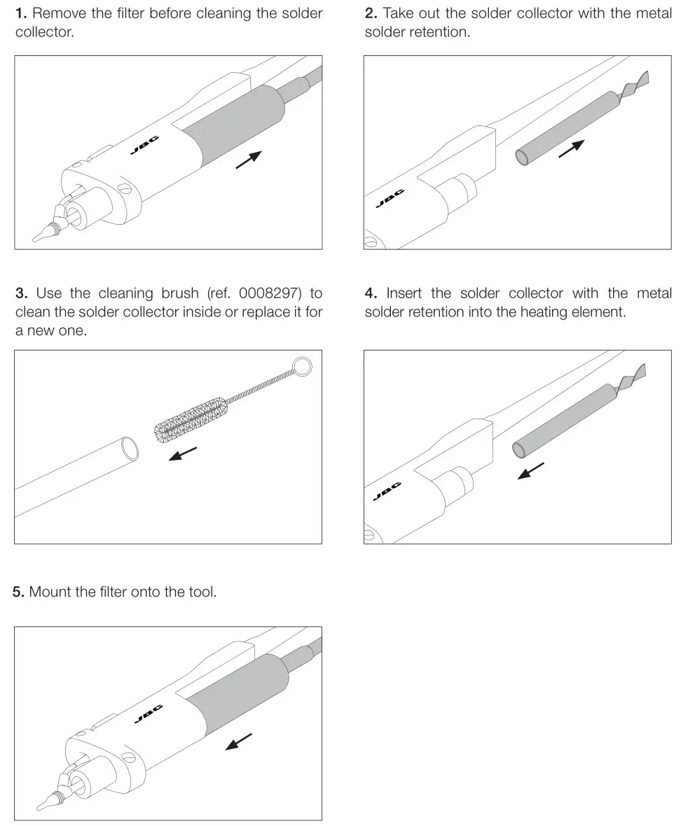 JBC Ds360 Micro Desoldering Iron - Cleaning Solder Collector