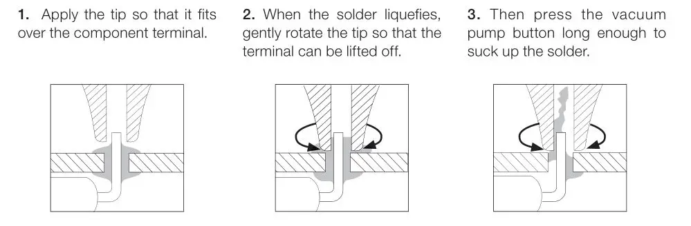 JBC Ds360 Micro Desoldering Iron - Desoldering process