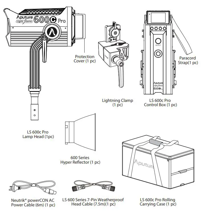 Aputure LS 600c Pro RGBWW Bowens Mount LED Light 1