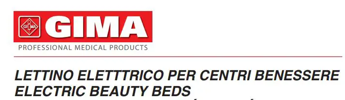 GIMA LETTINO Eeltttrico Per Centri Benessere Electric Beauty Beds User Guide