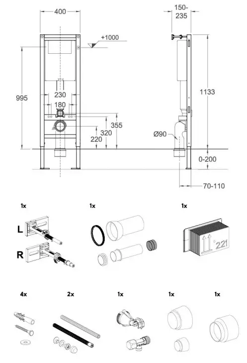 KOLO GT-99400 Technic GT for WC Frame-1