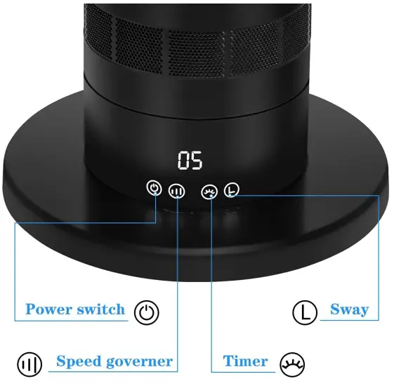 zehui WYKHIFANX39GS H Bladeless Oscillating Tower Fan - fig1