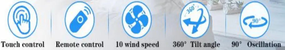 zehui WYKHIFANX39GS H Bladeless Oscillating Tower Fan - icon1