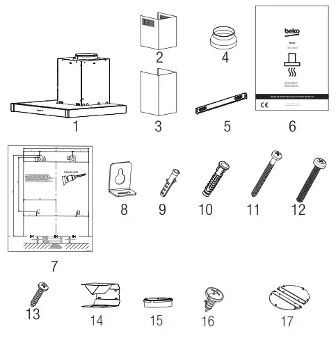 beko BHCB63640B 60cm Wall Mounted Cooker Hood - Cleaing and maintenance 4