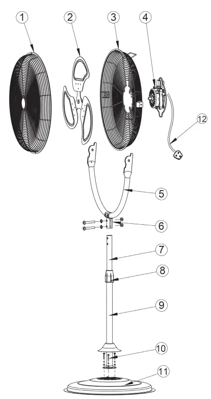 SEALEY HVF20P.V2 20 Inch Industrial High Velocity Pedestal Fan - 3