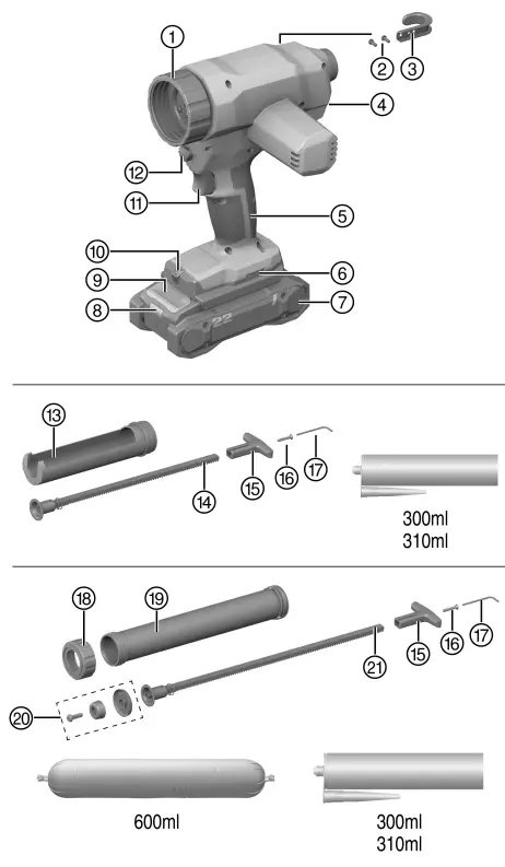 HILTI CD 4­22 Cordless Caulking Dispenser - 17