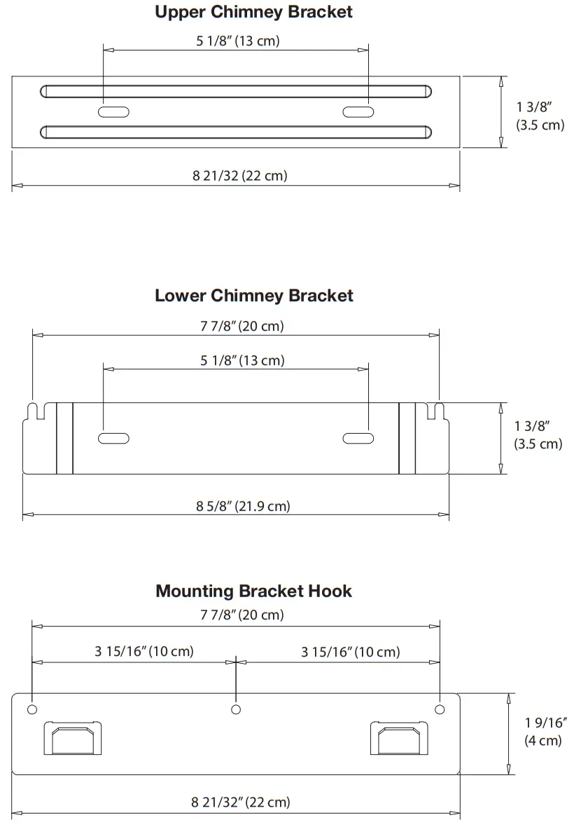 ancona AN 1576 Wall Range Hood - Mounting Brackets