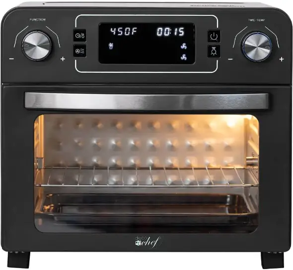 deco chef DGTQAIRRED 120V 60Hz 1700W 24 QT Toaster Oven Air Fryer