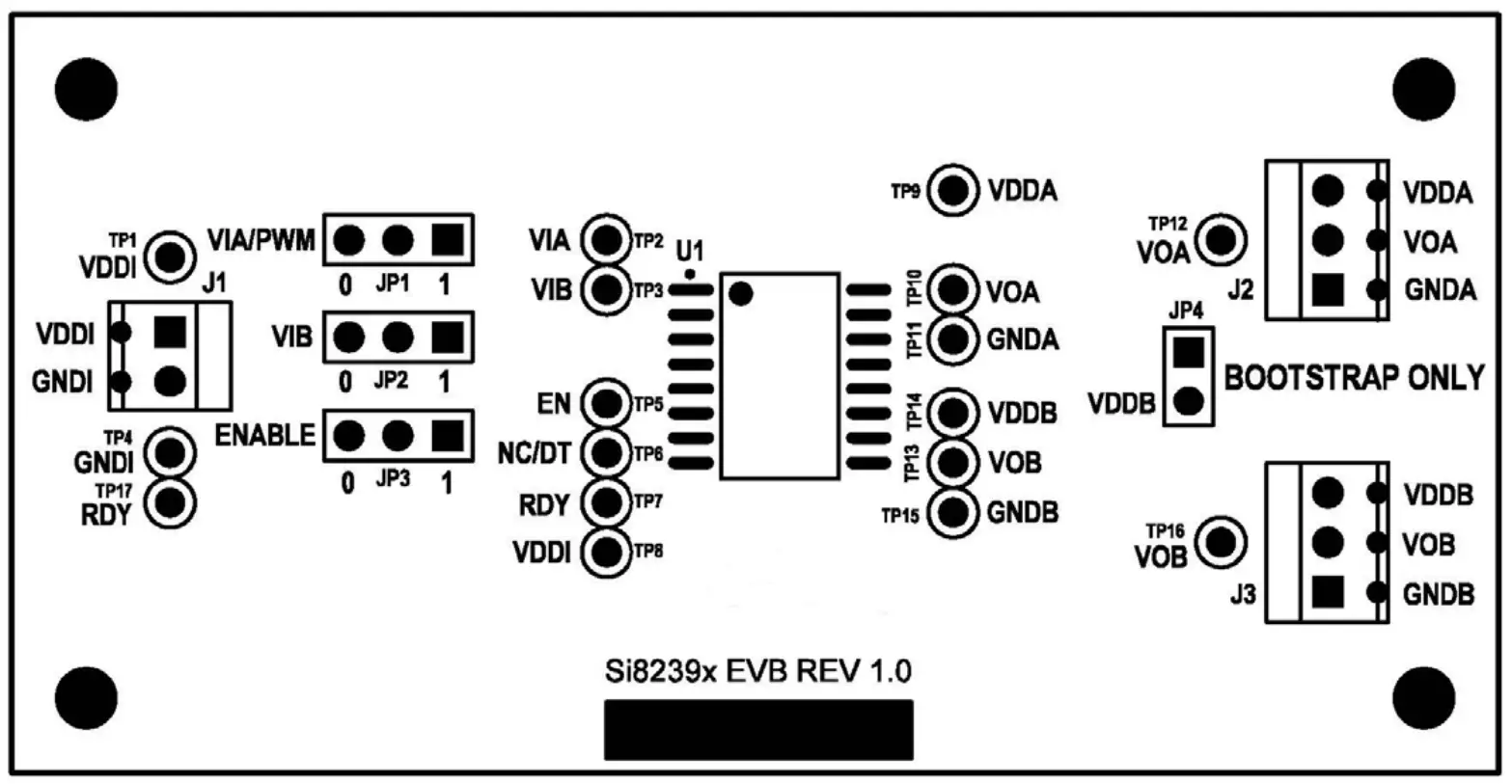 Si8239x-EVB Primary Silkscreen