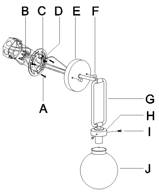 Uolfin 5069549 1 Light Depth Gold Globe Wall Light -fig 1