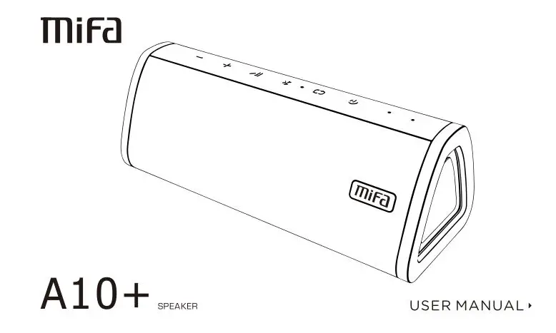 mifa A10 Portable Bluetooth Speaker 360° Stereo User Manual