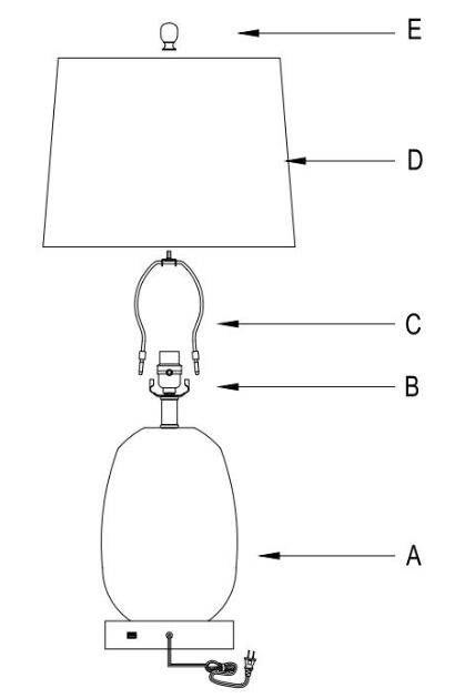4modernhome T16 20 5 Inch Blue Table Lamp Set with USB - fig