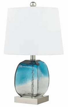 4modernhome T16 20 5 Inch Blue Table Lamp Set with USB