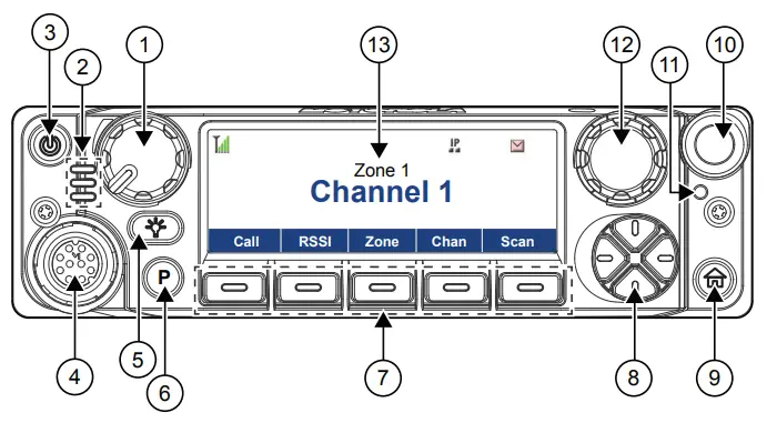 motorola APX E5 Control Head Mobile Radio