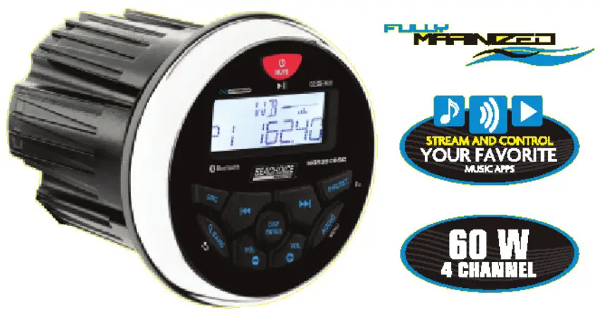 SEACHOICE 72104 Bluetooth In Dash Marine Gauge Stereo - Cover